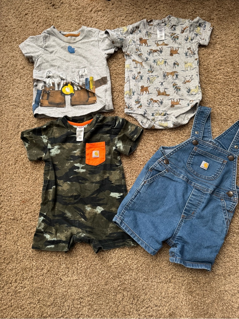 Carhartt Denim Shortalls + Mixed Baby Rompers